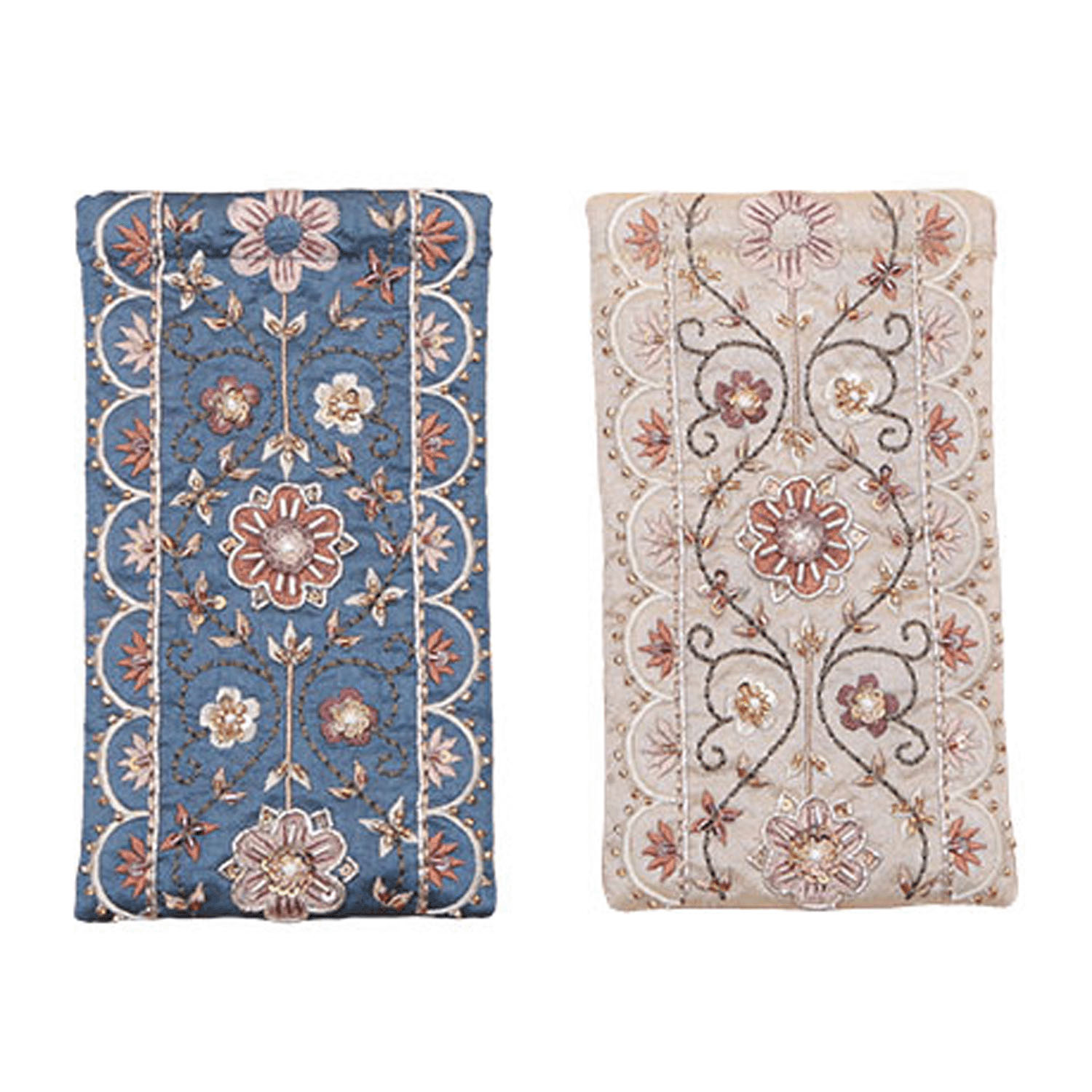 ビーズ刺繍 メガネケース - 画像1