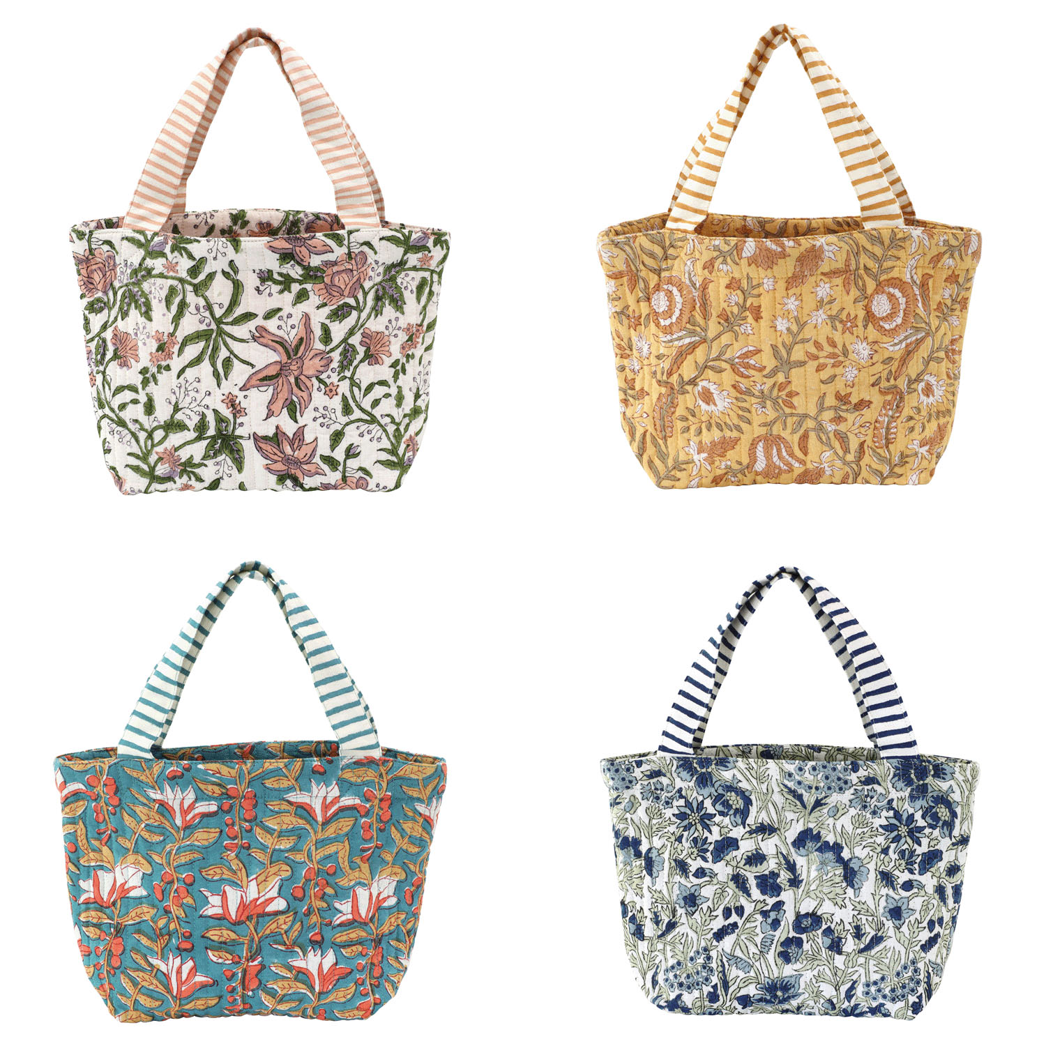 キルトミニトート カリーノブロックプリント