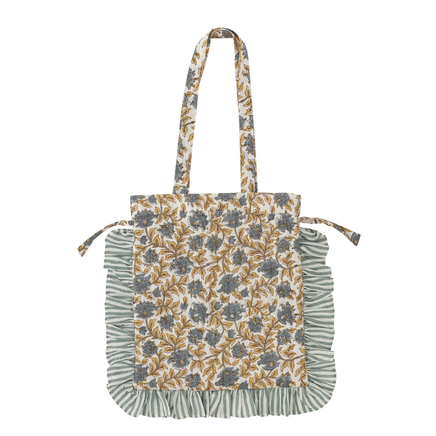 フリルトート カリーノブロックプリント - 画像1