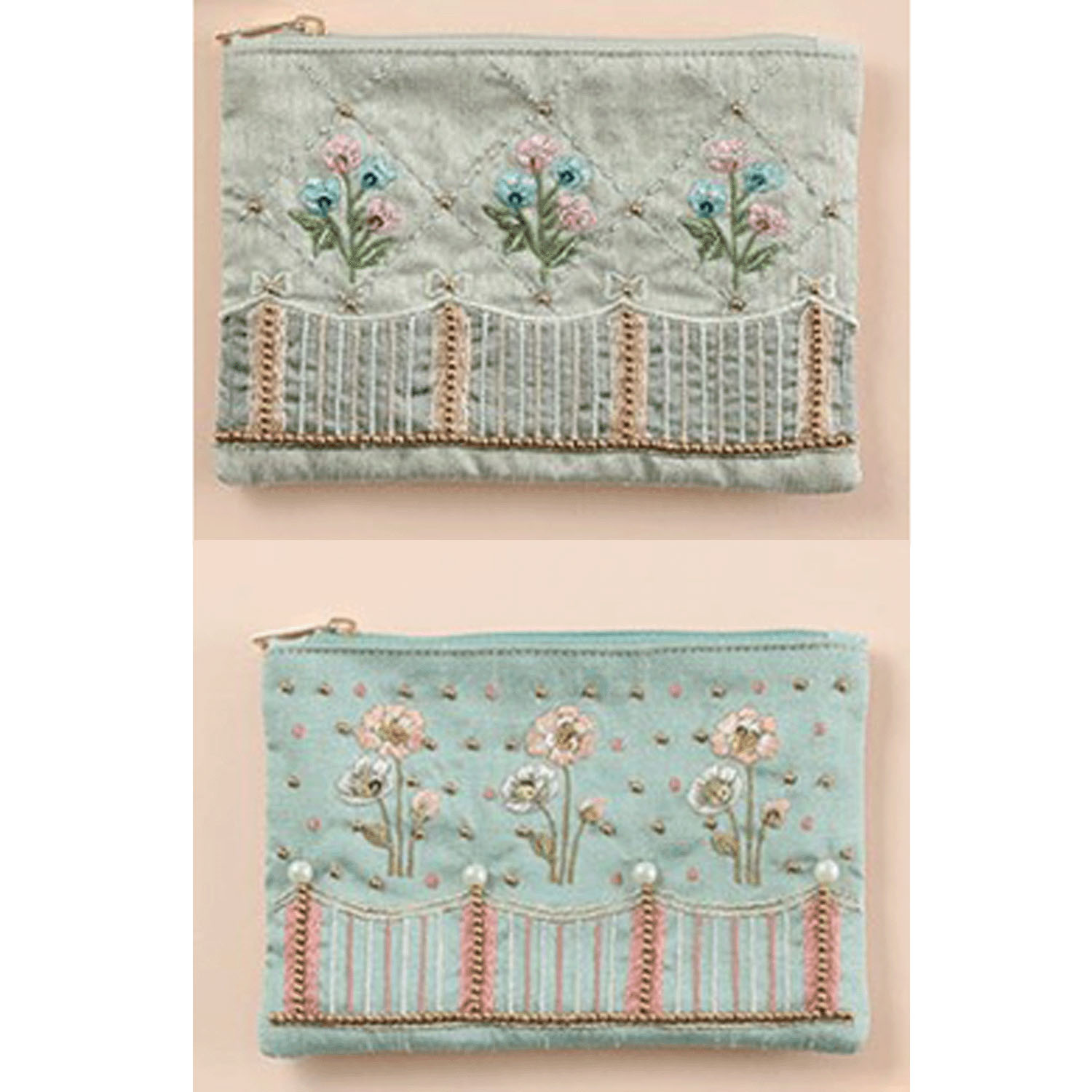 ビーズ 刺繍 ティッシュポーチ