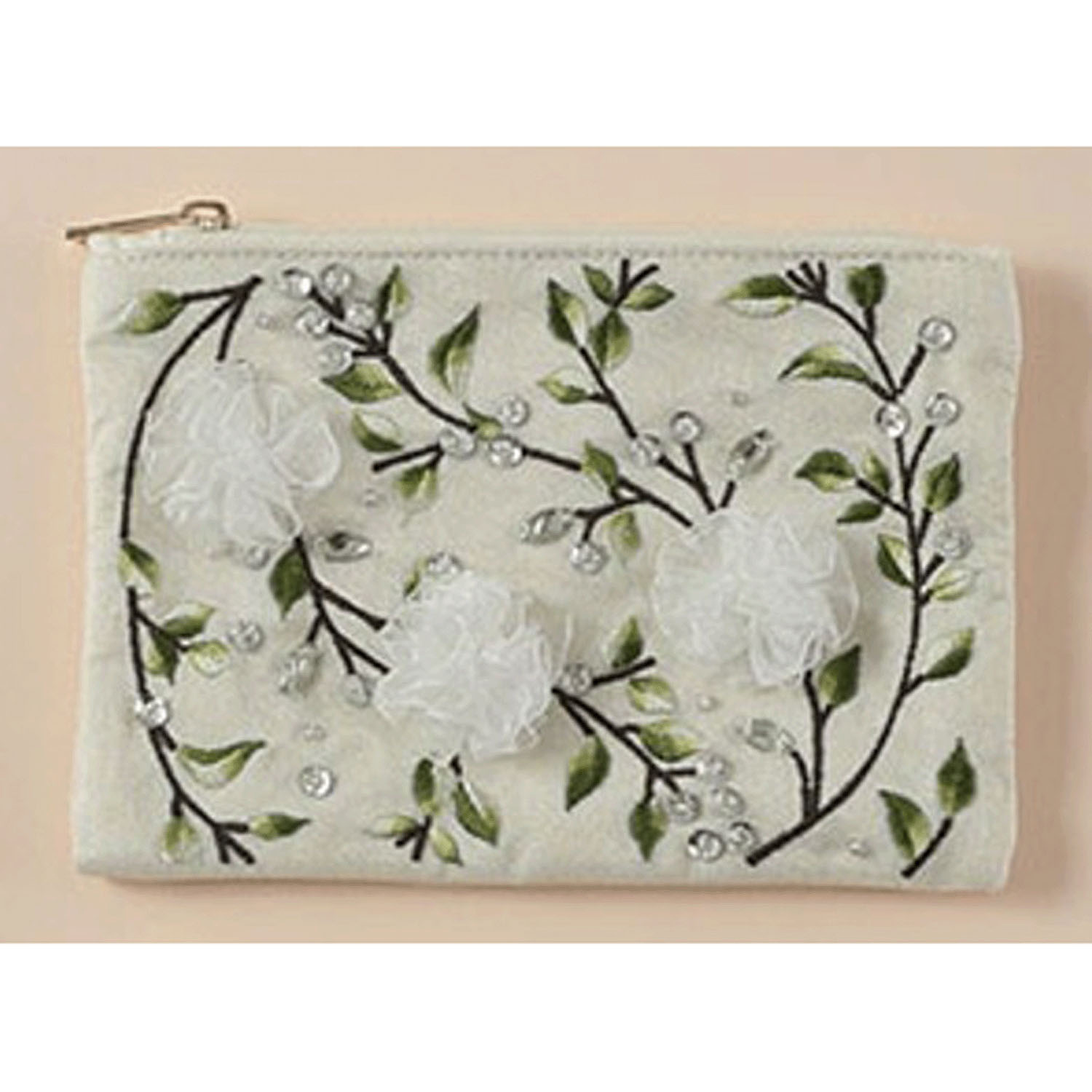 リボンフラワーポーチS ホワイト - 画像1