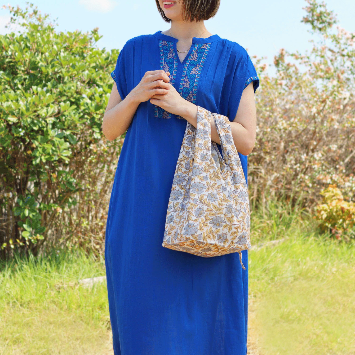 三つ折りエコバッグ アフリカンプリント - 画像3