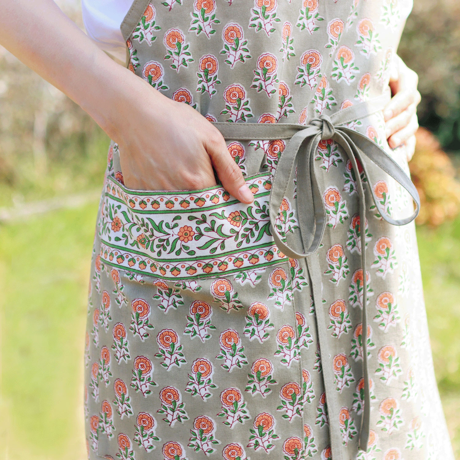 エプロン ボニータブロックプリント - 画像5