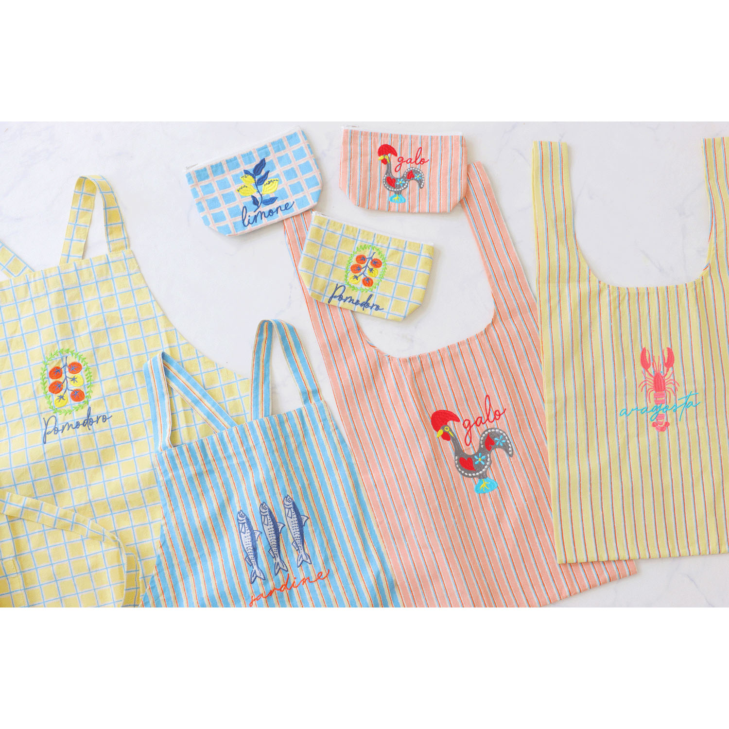 マチ付きポーチ 南欧モチーフ - 画像2