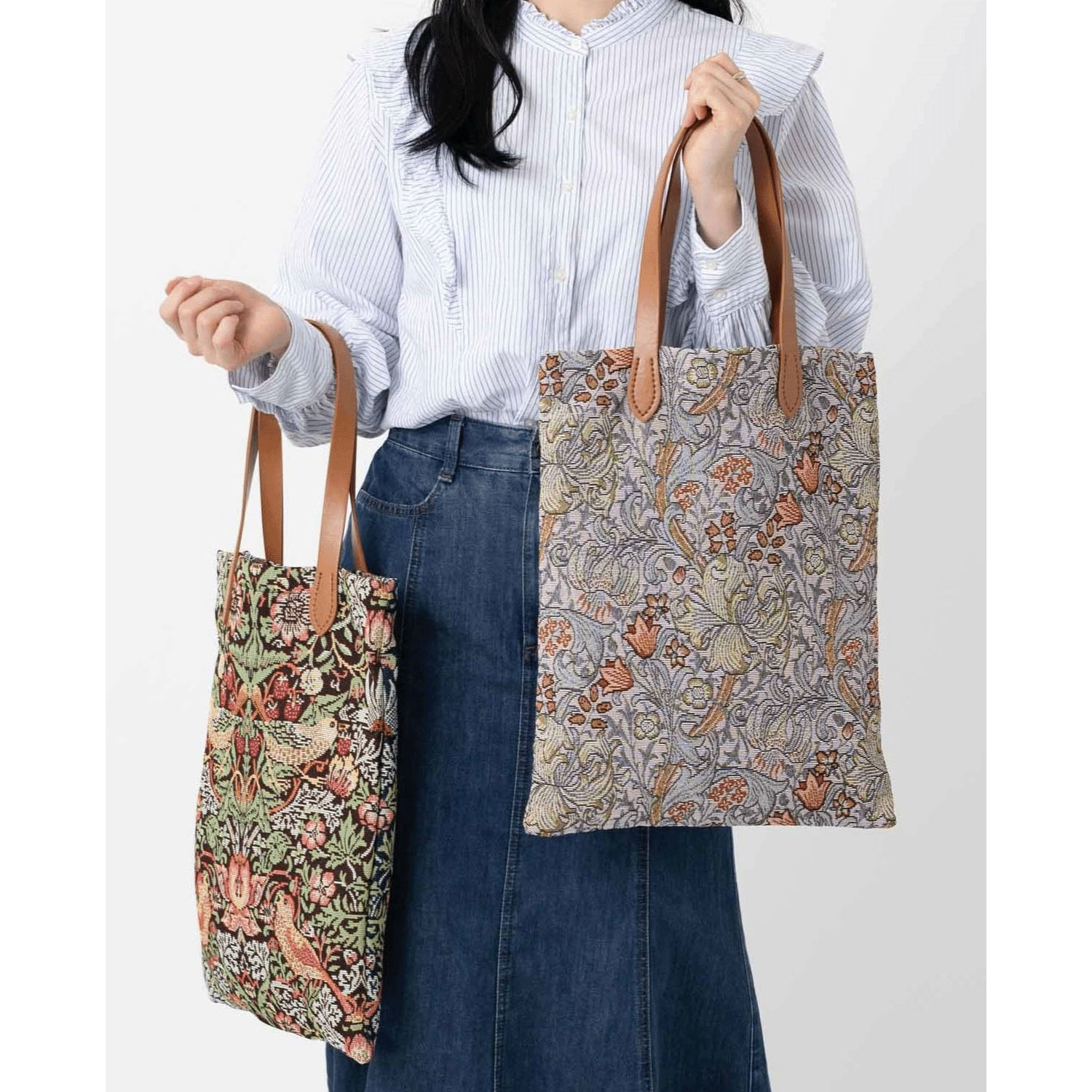 ウイリアム・モリス柄 ジャカード織 トートバッグ - 画像4